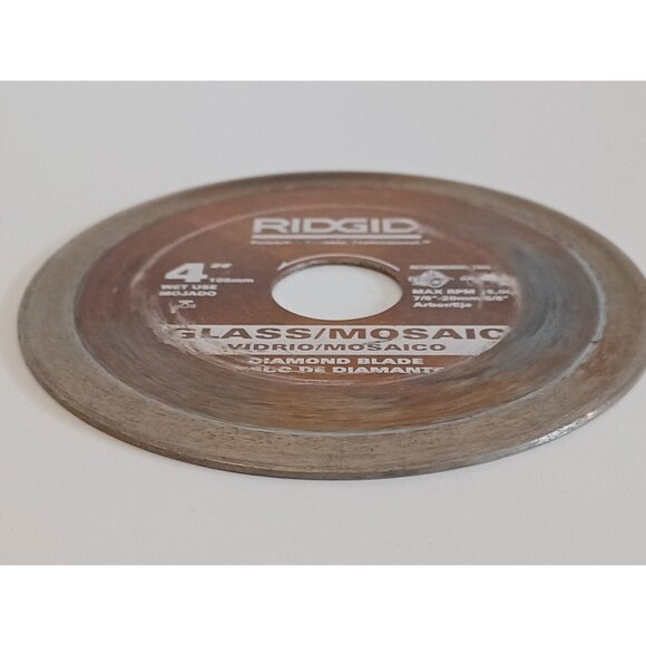 Ridgid Diamond Blade Glass/Mosaic Tile 4" Wet Cutting 5/8" Arbor Chip-Free GT40P - Picture 4 of 13